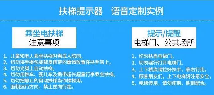 自從用了這款扶梯安全語音提示器，扶梯安全事故大大減